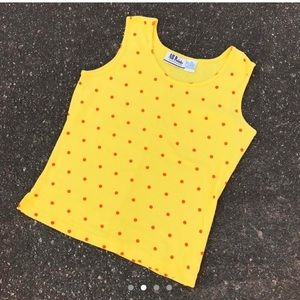 YELLOW N RED POLKA DOT TANK TOP